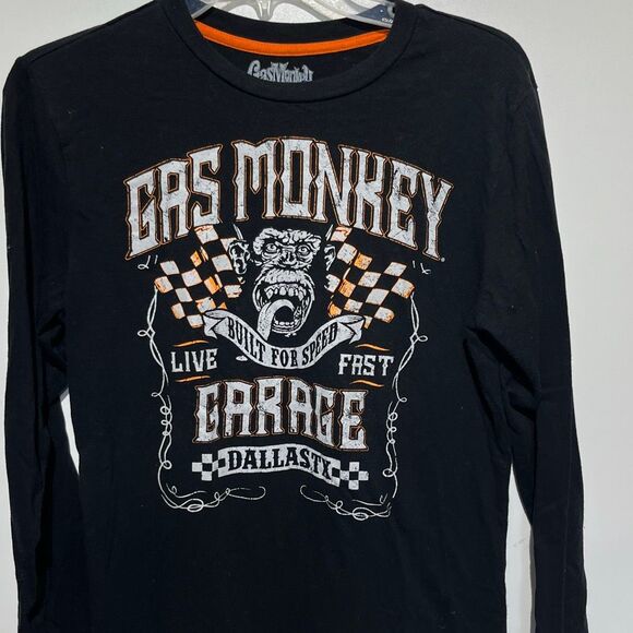 Gas Monkey Garage Men's Black Dallas TX Crew Neck Long Sleeve T-Shirt Small - Picture 3 of 6